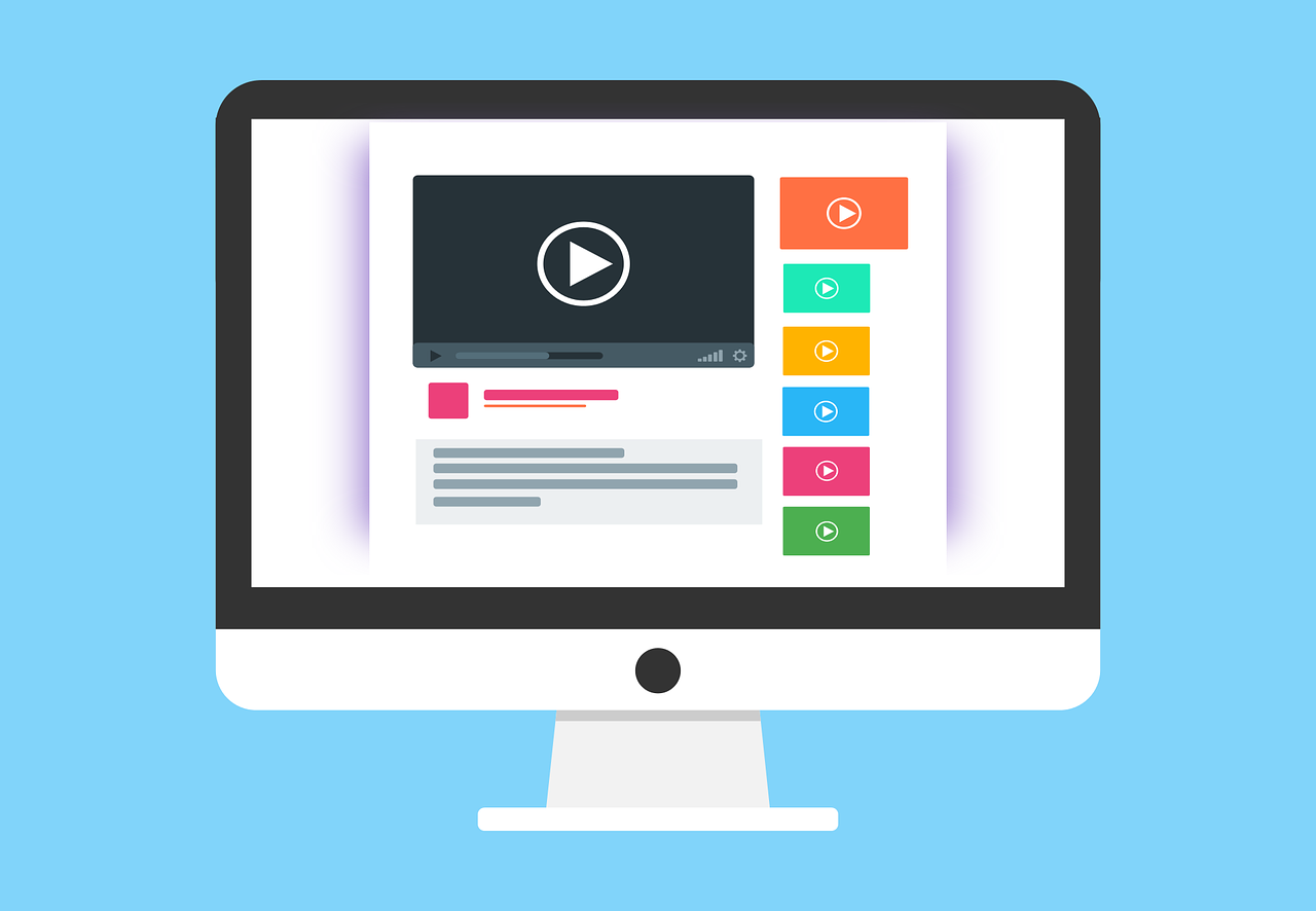 Bildschirm mit Videoanzeige